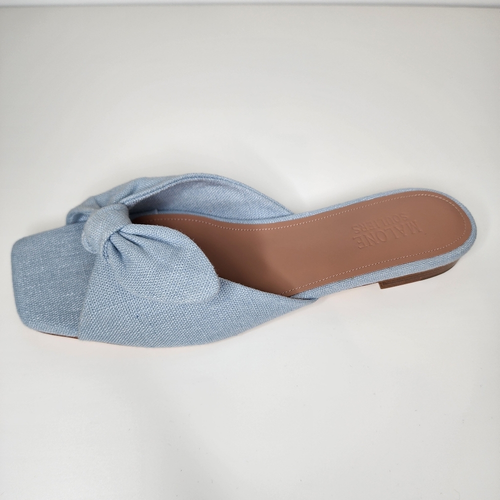 Malone Soulier Vargas Bow Womens Flat Sandals Size In Blue Size 39.5 - Picture 2 of 9